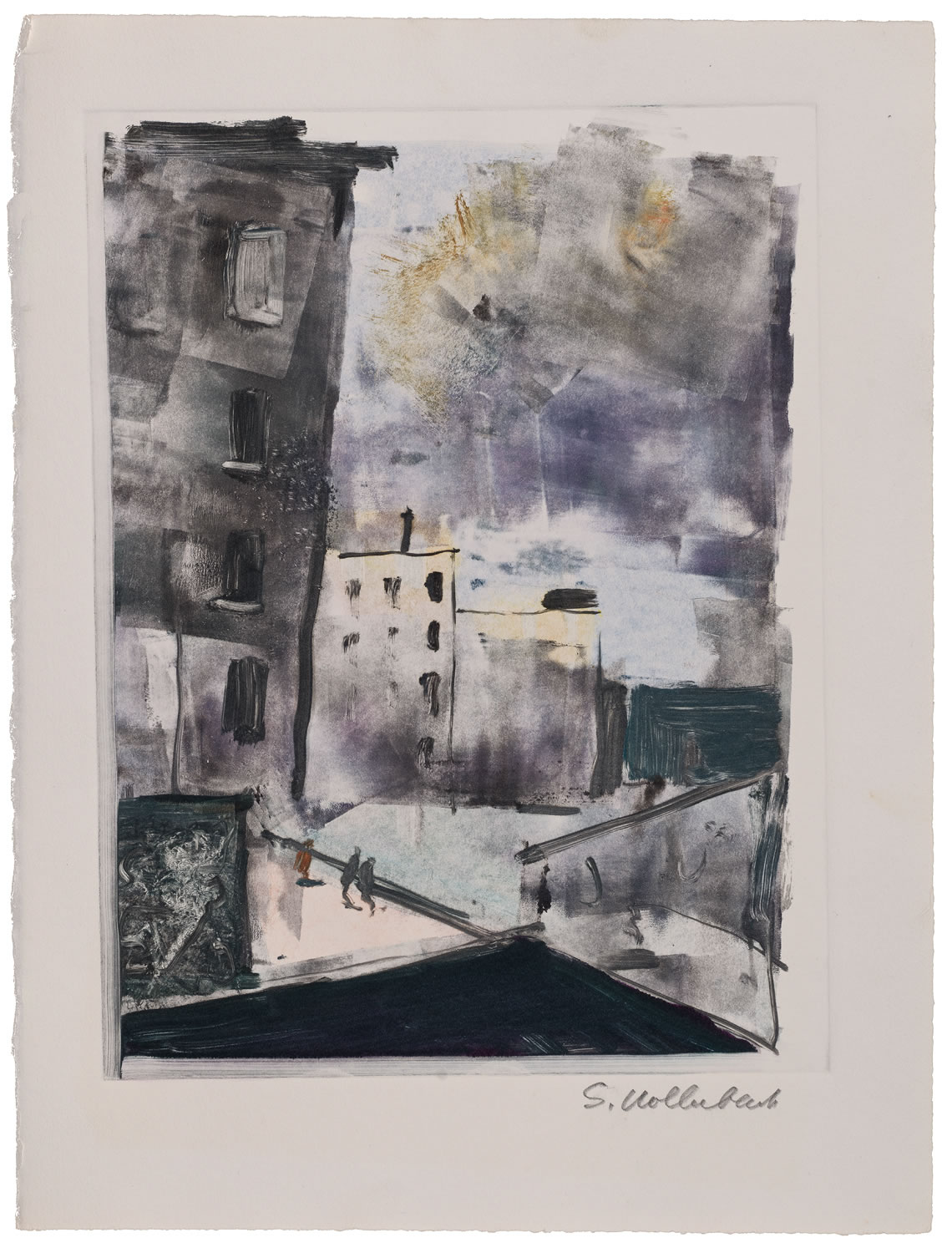 Untitled (cityscape monotype)
